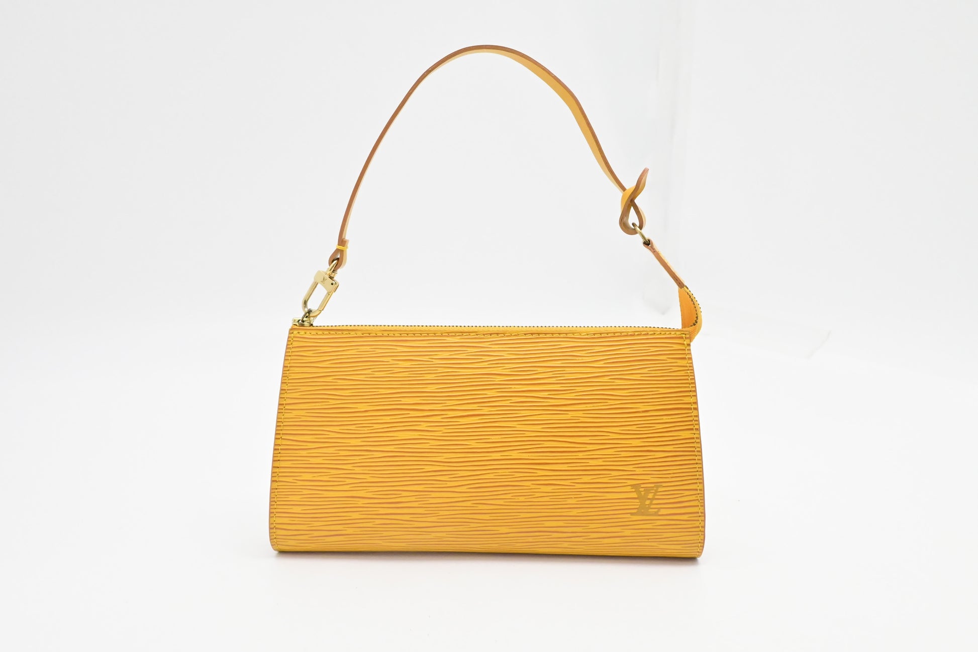 Louis Vuitton Pochette Accessoire Epi Leather Yellow Clutch Bag