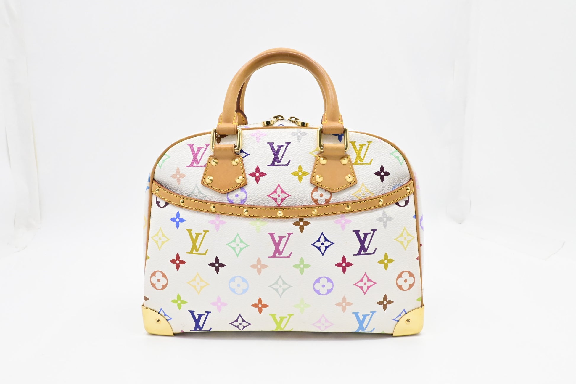 Louis Vuitton Trouville Multicolor White Canvas Handbag
