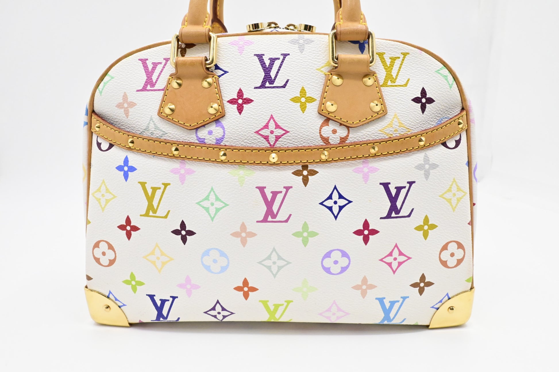 Louis Vuitton Trouville Multicolor White Canvas Handbag