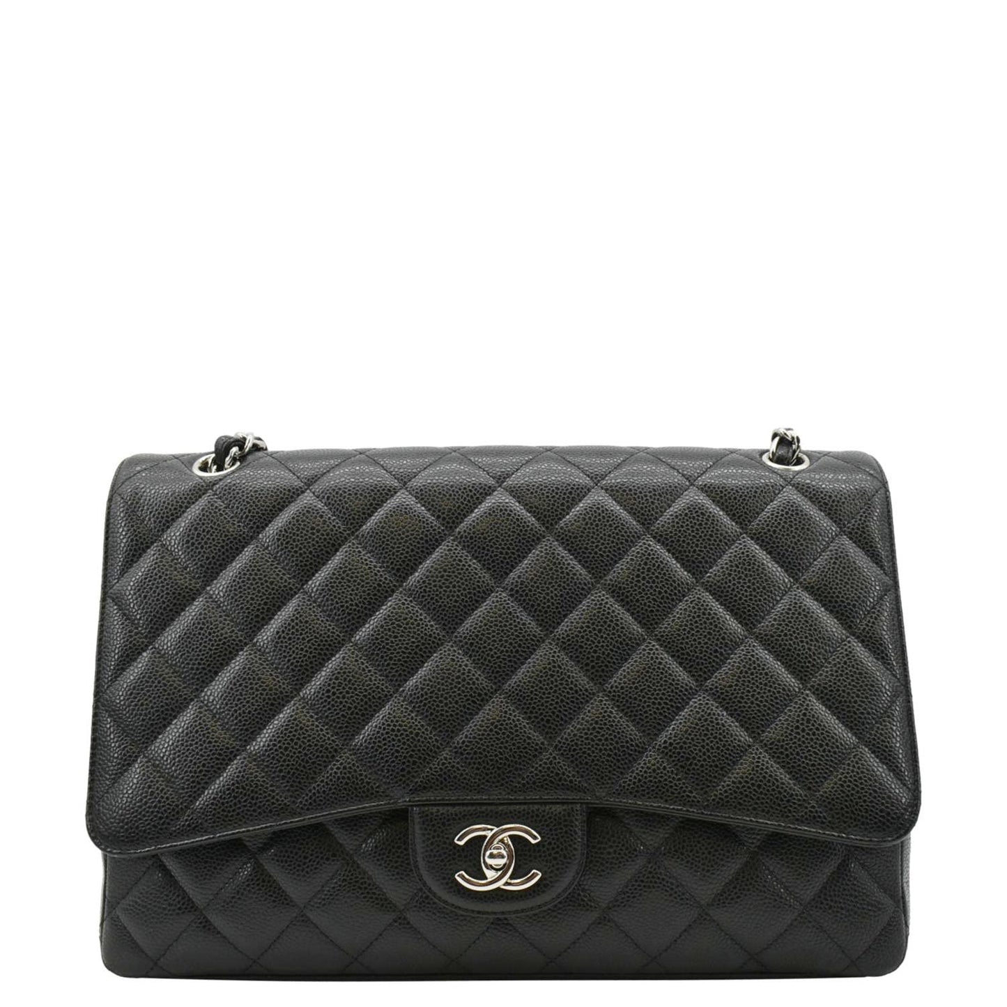Chanel Classic Maxi Single Flap Caviar Leather Black Travel Bag Bag 1