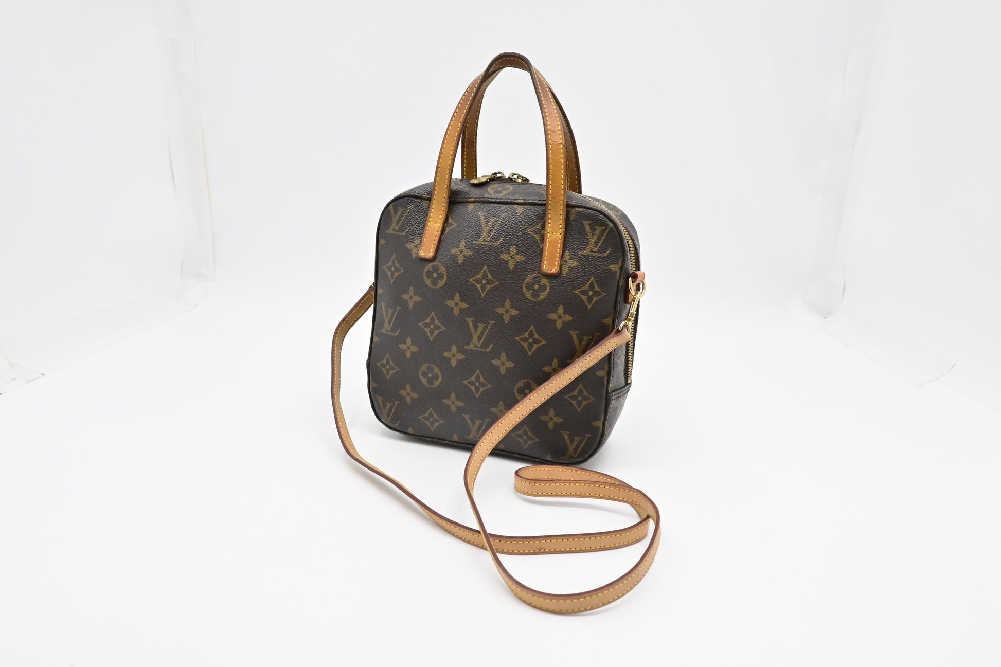 Louis Vuitton Spontini Monogram Canvas Handbag Canvas 2
