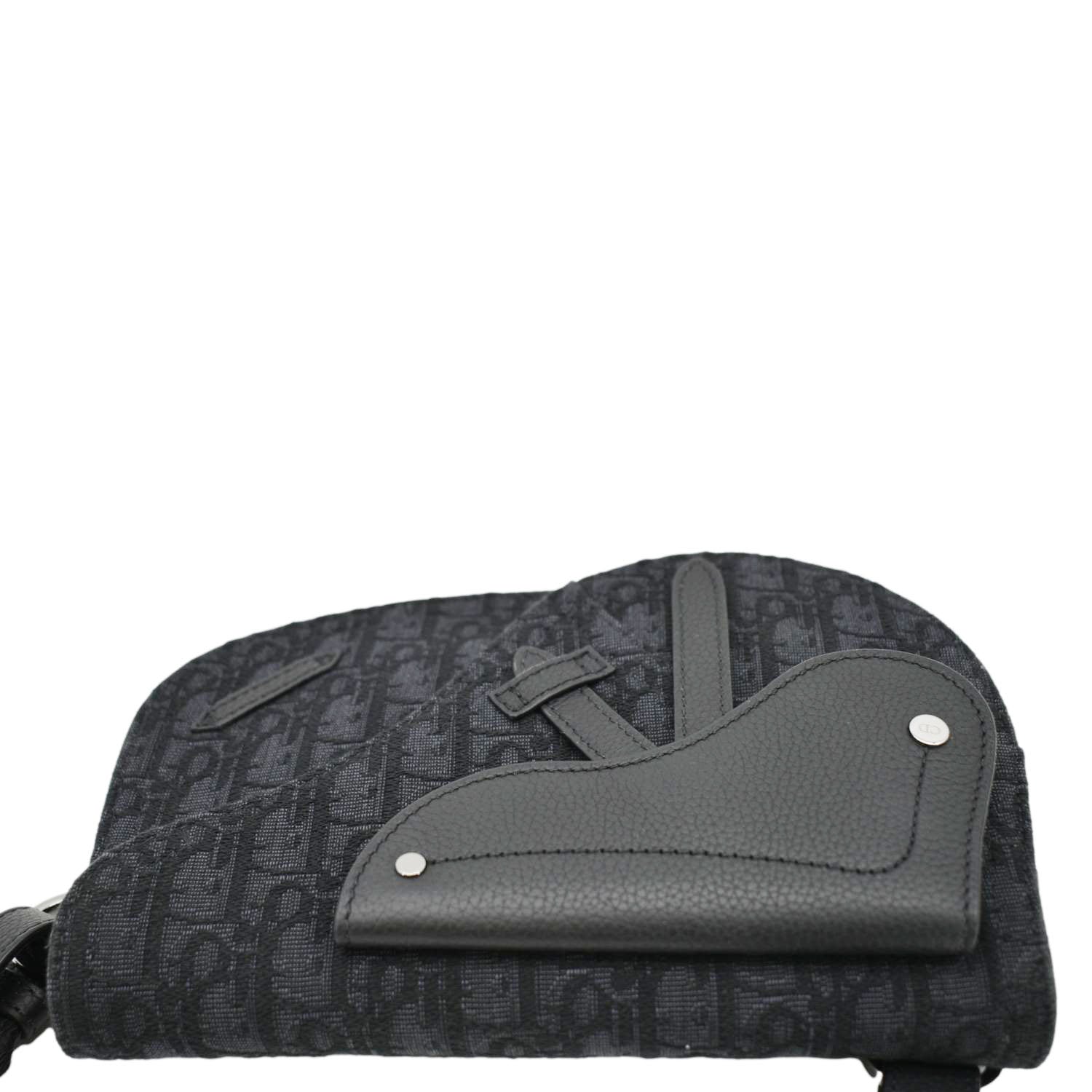 Dior Saddle Oblique Jacquard Crossbody Bag Black