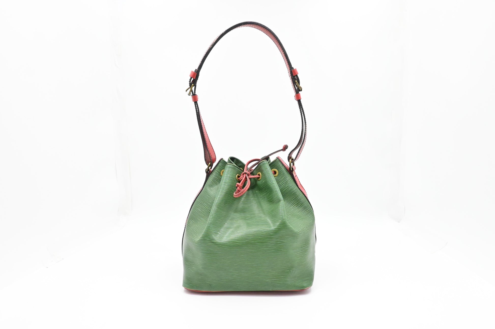 Louis Vuitton Petit Noe & Epi Leather Green Red Handbag