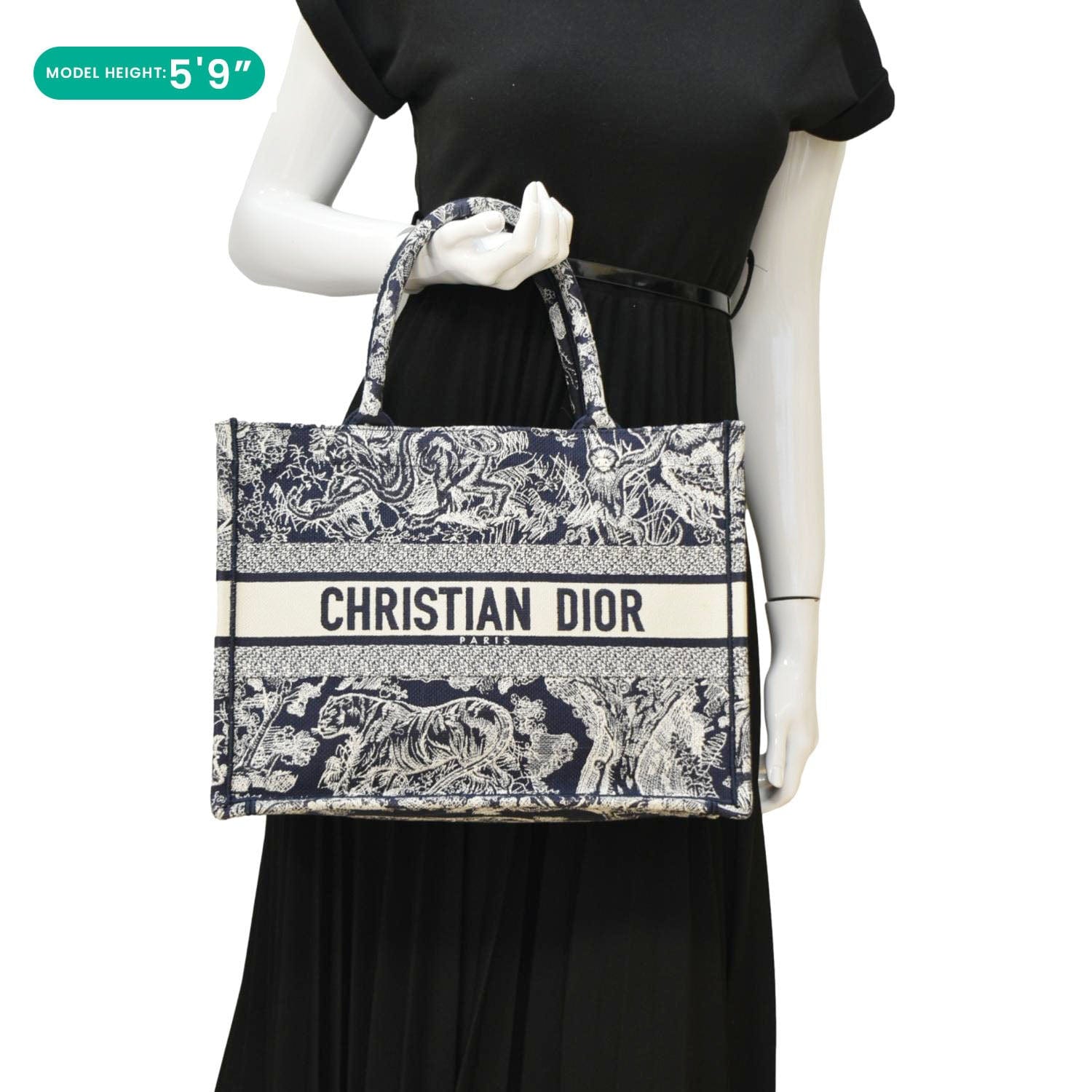 Dior Book Toile De Jouy Reverse Embroidery Tote Blue Medium Tote Bag