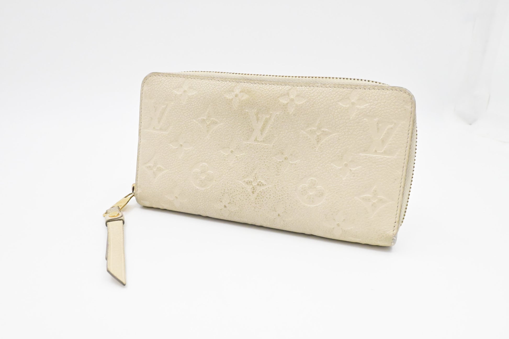 Louis Vuitton Long Zippy Empreinte Leather White Wallet Case