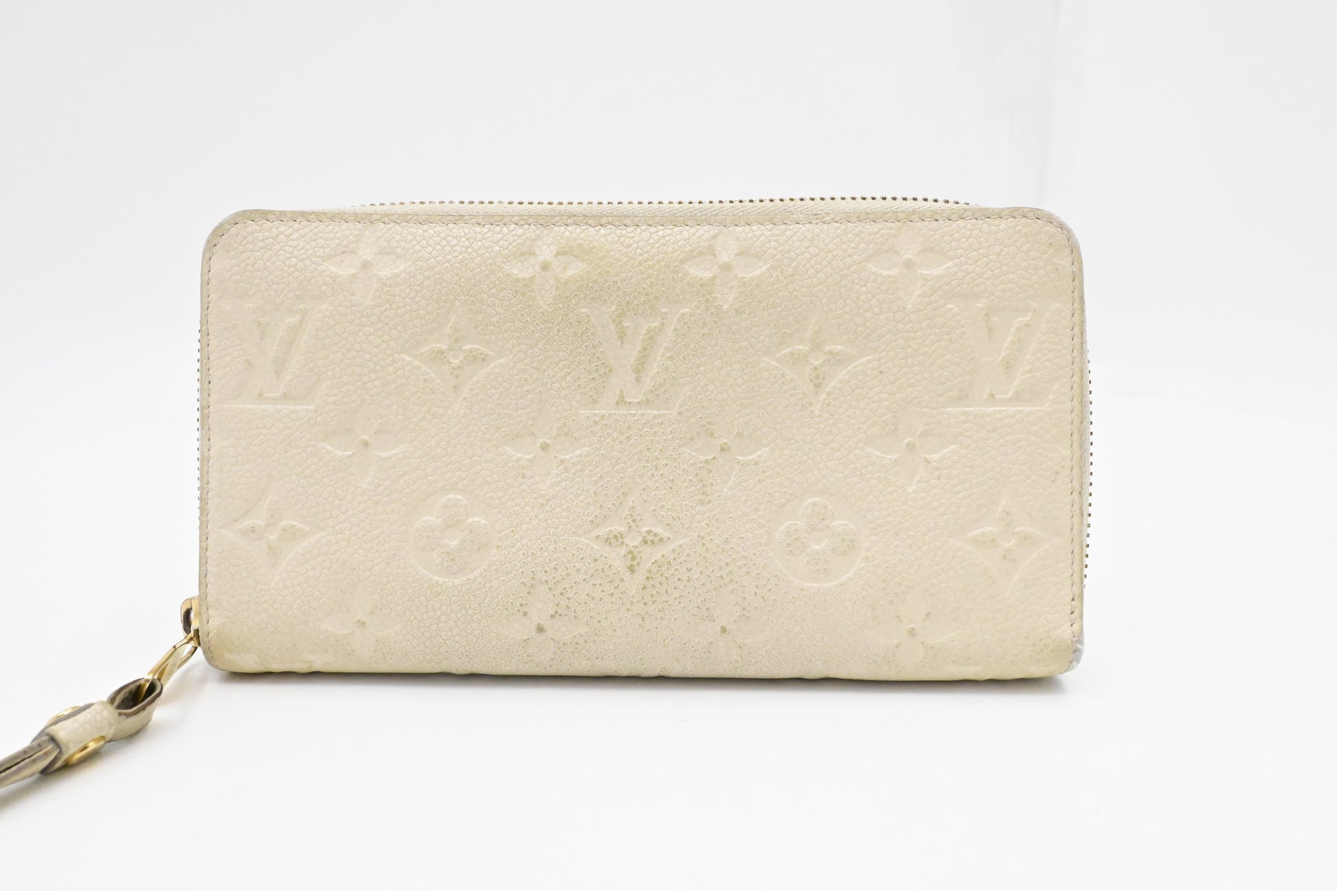 Louis Vuitton Long Zippy Empreinte Leather White Wallet Case