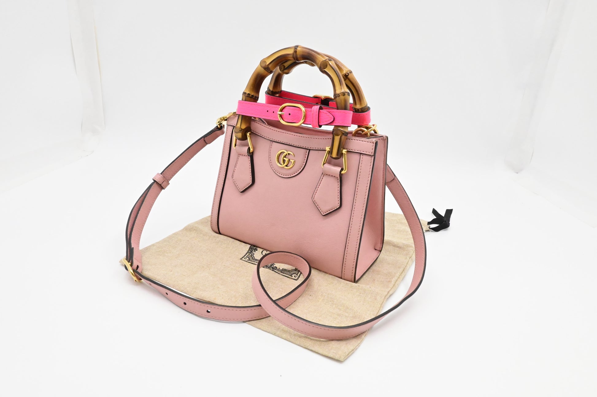 Gucci Diana Leather Pink Mini Tote Bag