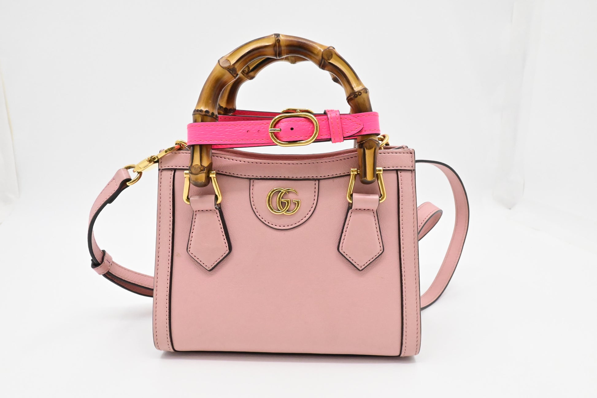 Gucci Diana Leather Pink Mini Tote Bag