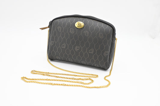 Dior Crossbody Bag In Honeycomb Coated Canvas Black