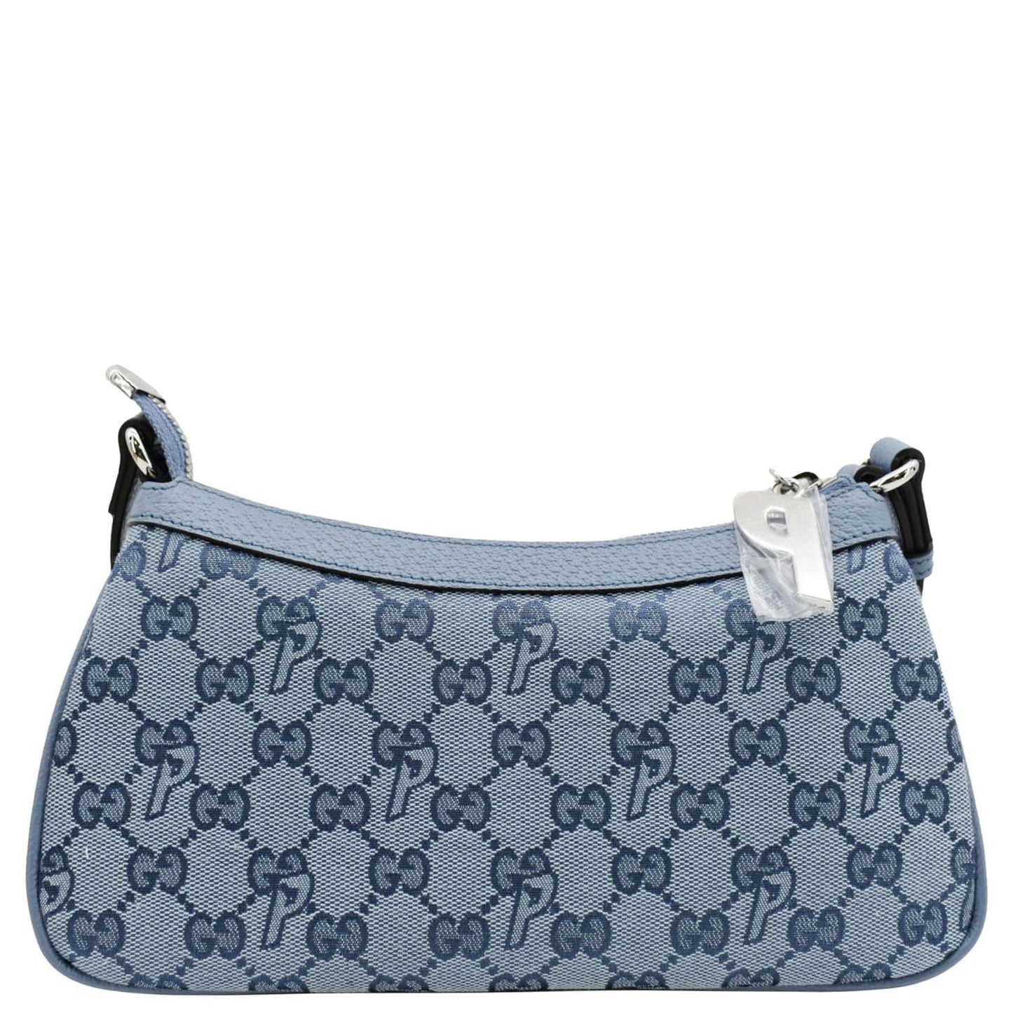 Gucci Palace Half Moon Shoulder Bag Light Canvas Blue