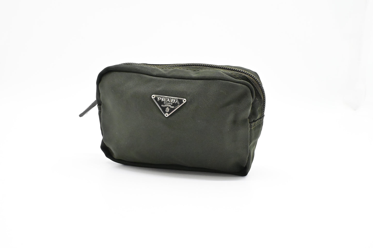 Prada Mini Pouch In Dark Handbag Canvas Nylon Travel Bag