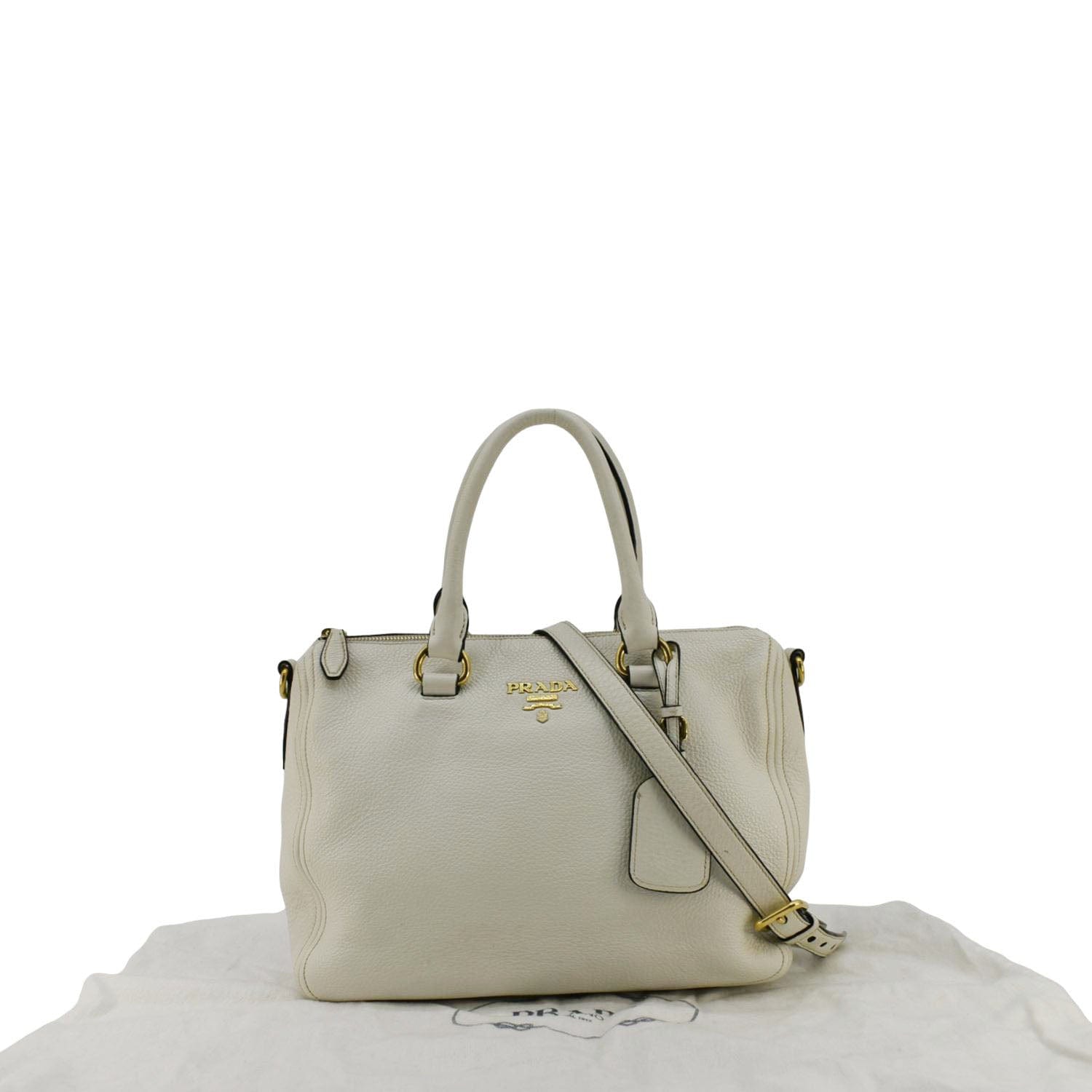 Prada Phenix Shoulder Bag Leather Vitello White
