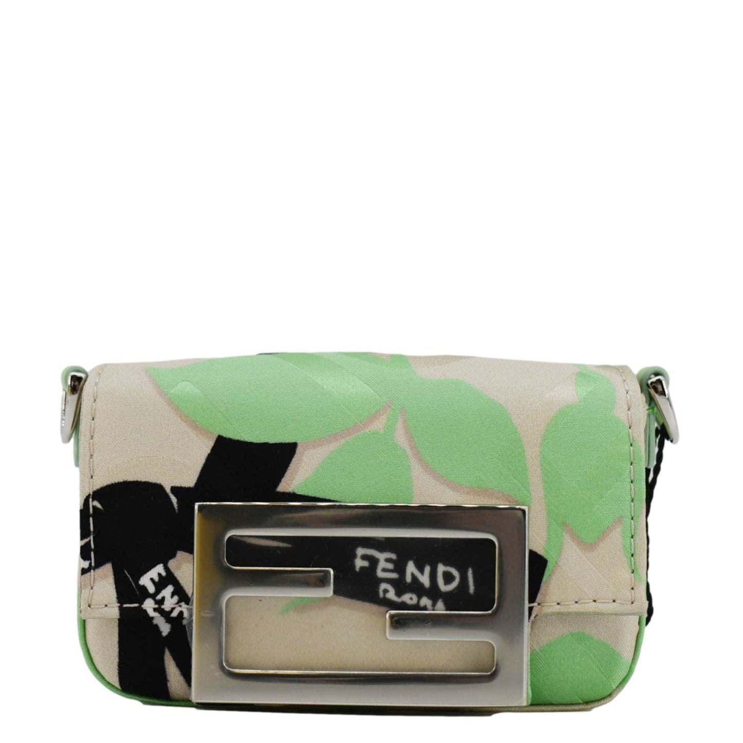 Fendi Nano Baguette Handle Bag Leather Green Shoulder Bag Baguette Handle Bag
