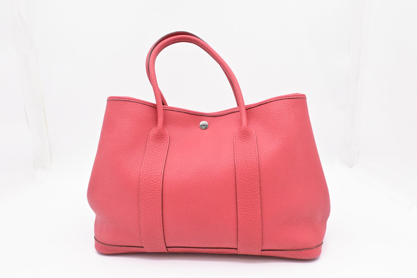 Hermes Garden Party In Handbag Leather Pink Travel Bag