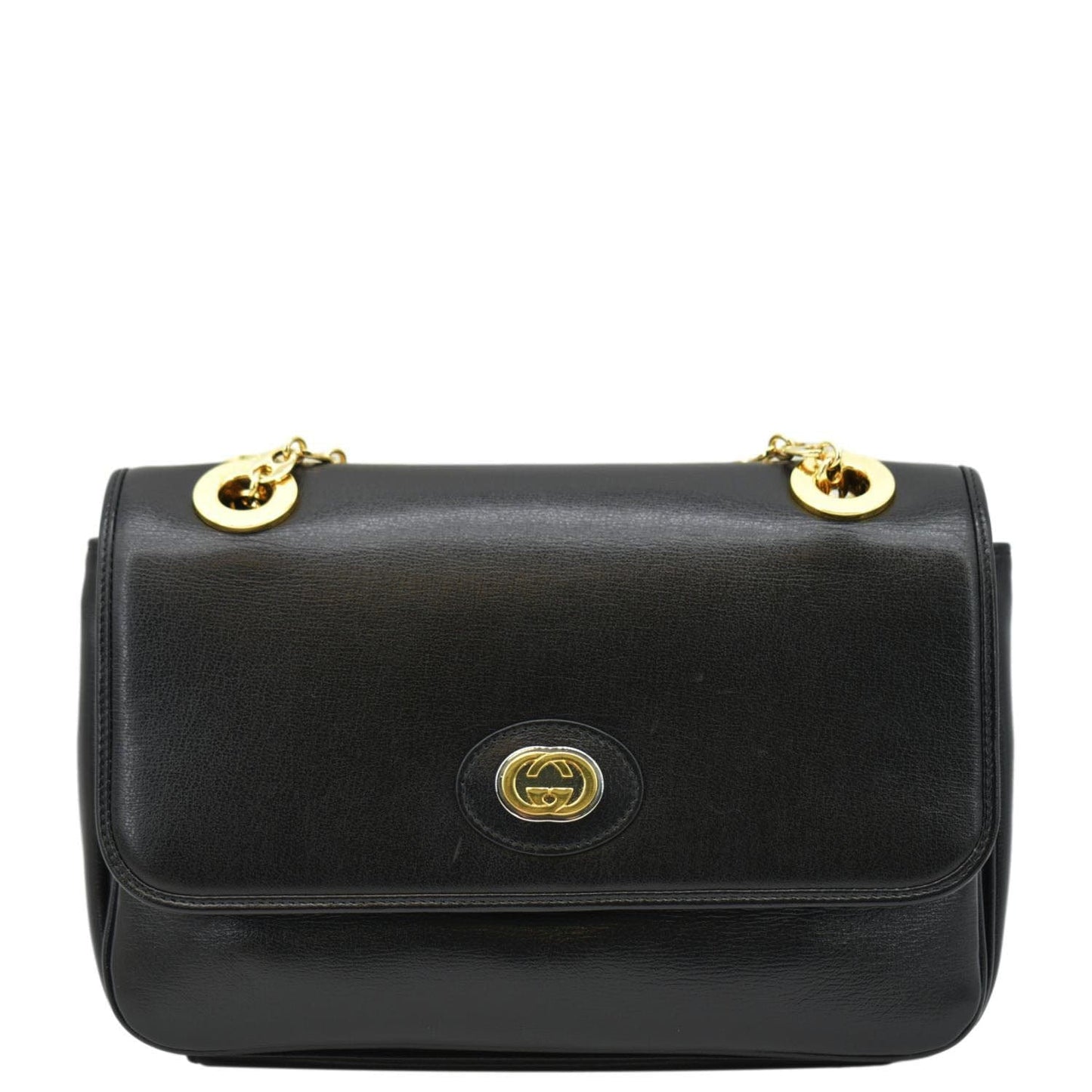 Gucci Linea Marina Chain Shoulder Bag Leather Black