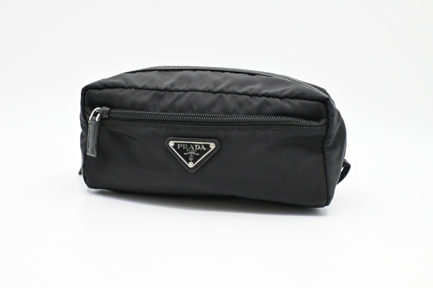 Prada Long Pouch In Handbag Nylon Black Travel Bag