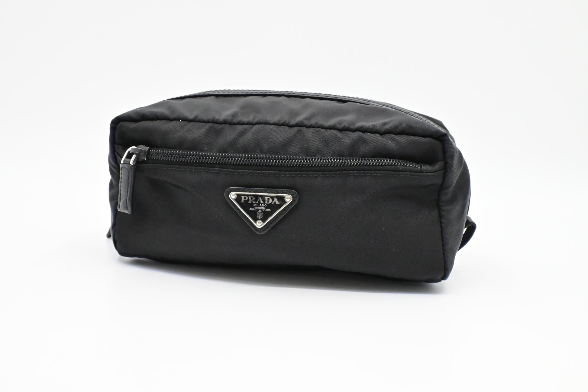 Prada Long Pouch In Handbag Nylon Black Travel Bag