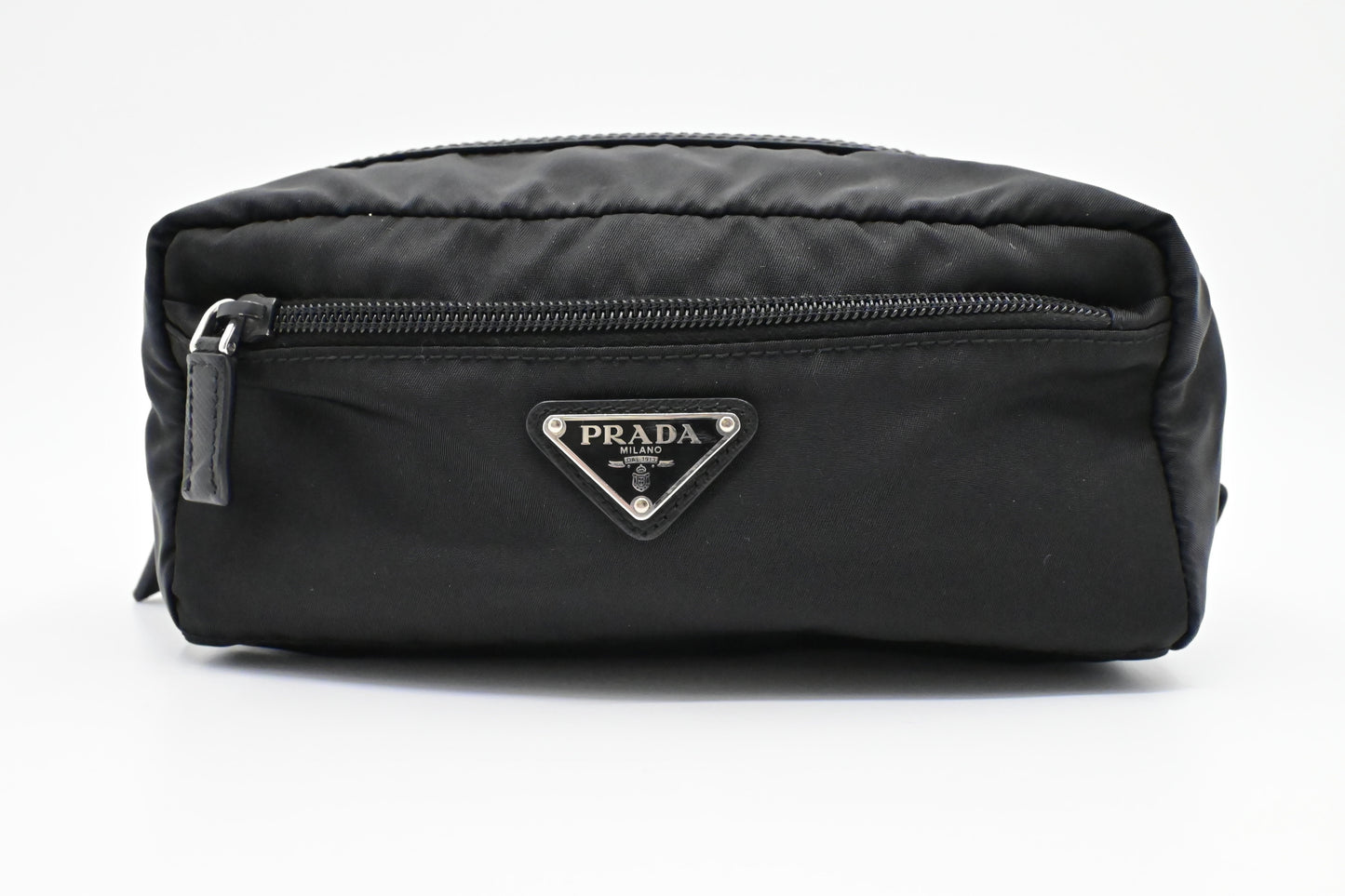 Prada Long Pouch In Handbag Nylon Black Travel Bag