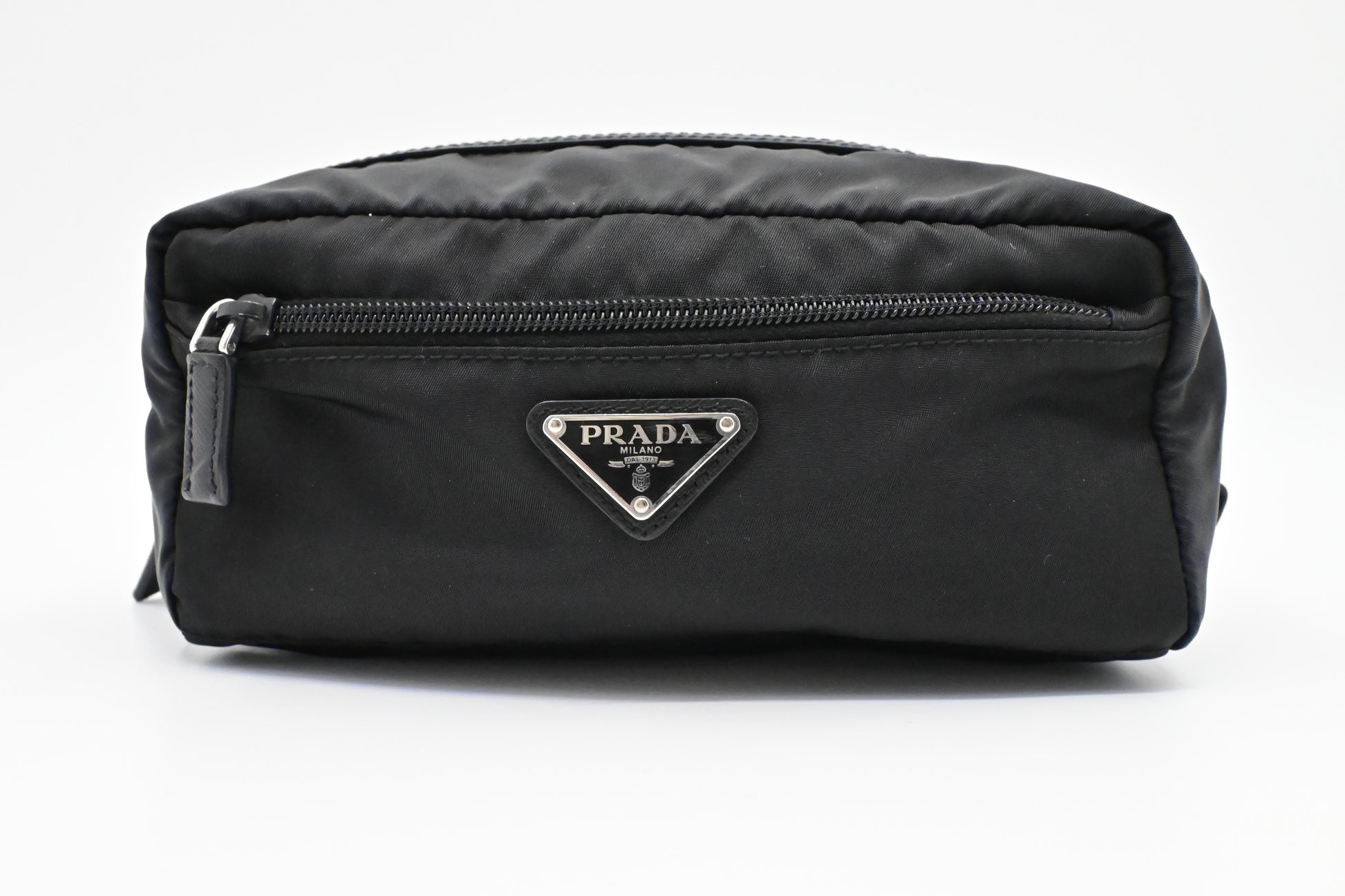 Prada Long Pouch In Handbag Nylon Black Travel Bag