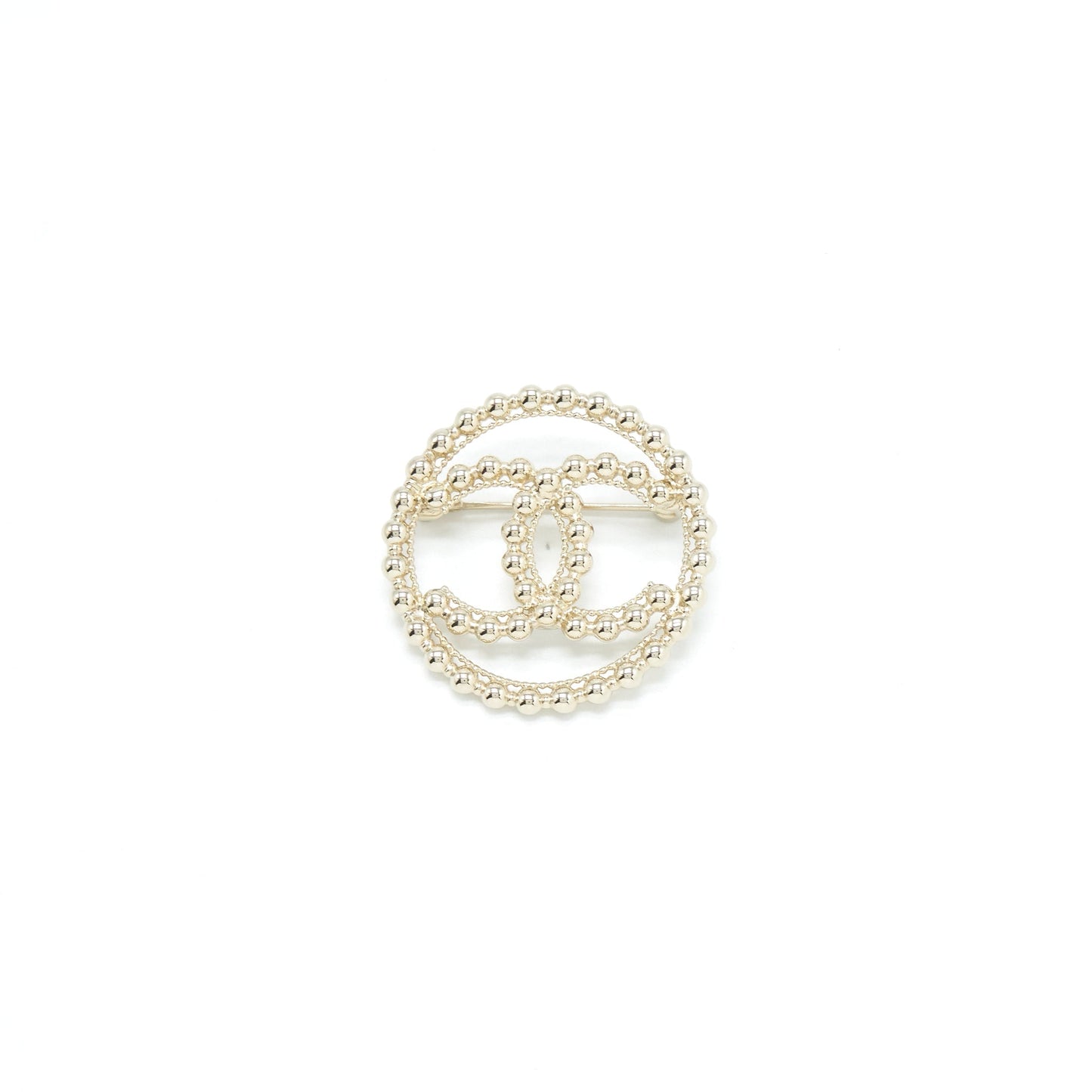 Chanel Round CC logo light tone Brooch Gold Handbag