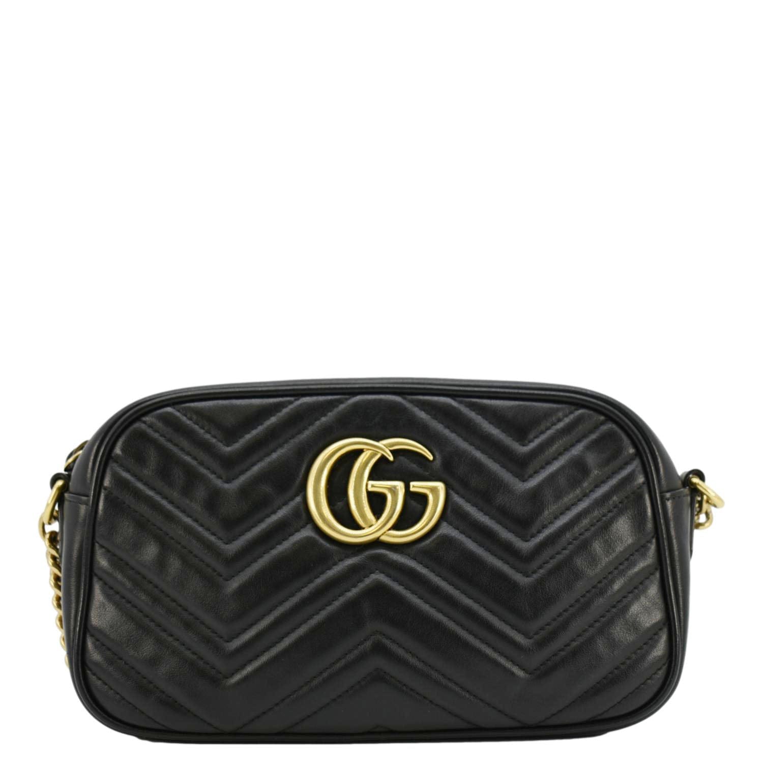 Gucci Marmont Small Chevron Camera Bag Leather Matelasse Shoulder Bag