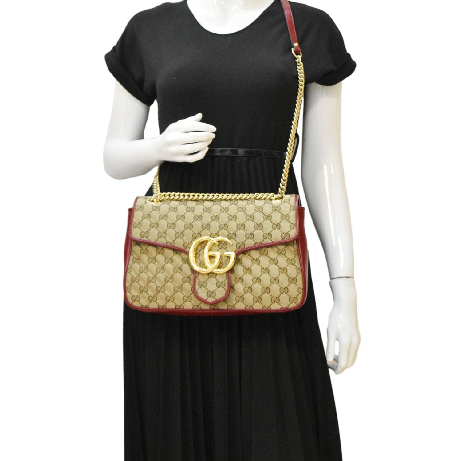 Gucci Marmont Crossbody Bag Canvas Beige