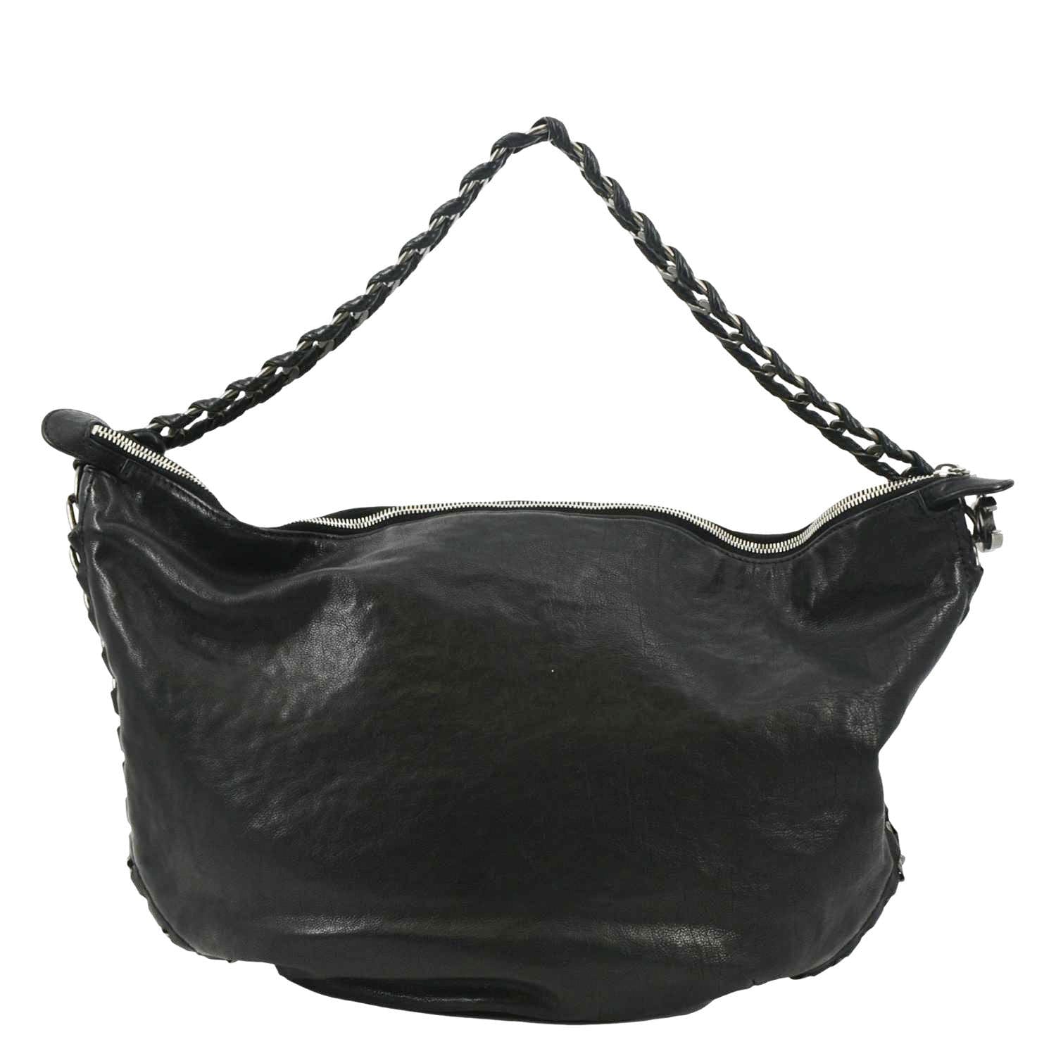 Chanel Modern Hobo Leather Calfskin Black Travel Bag