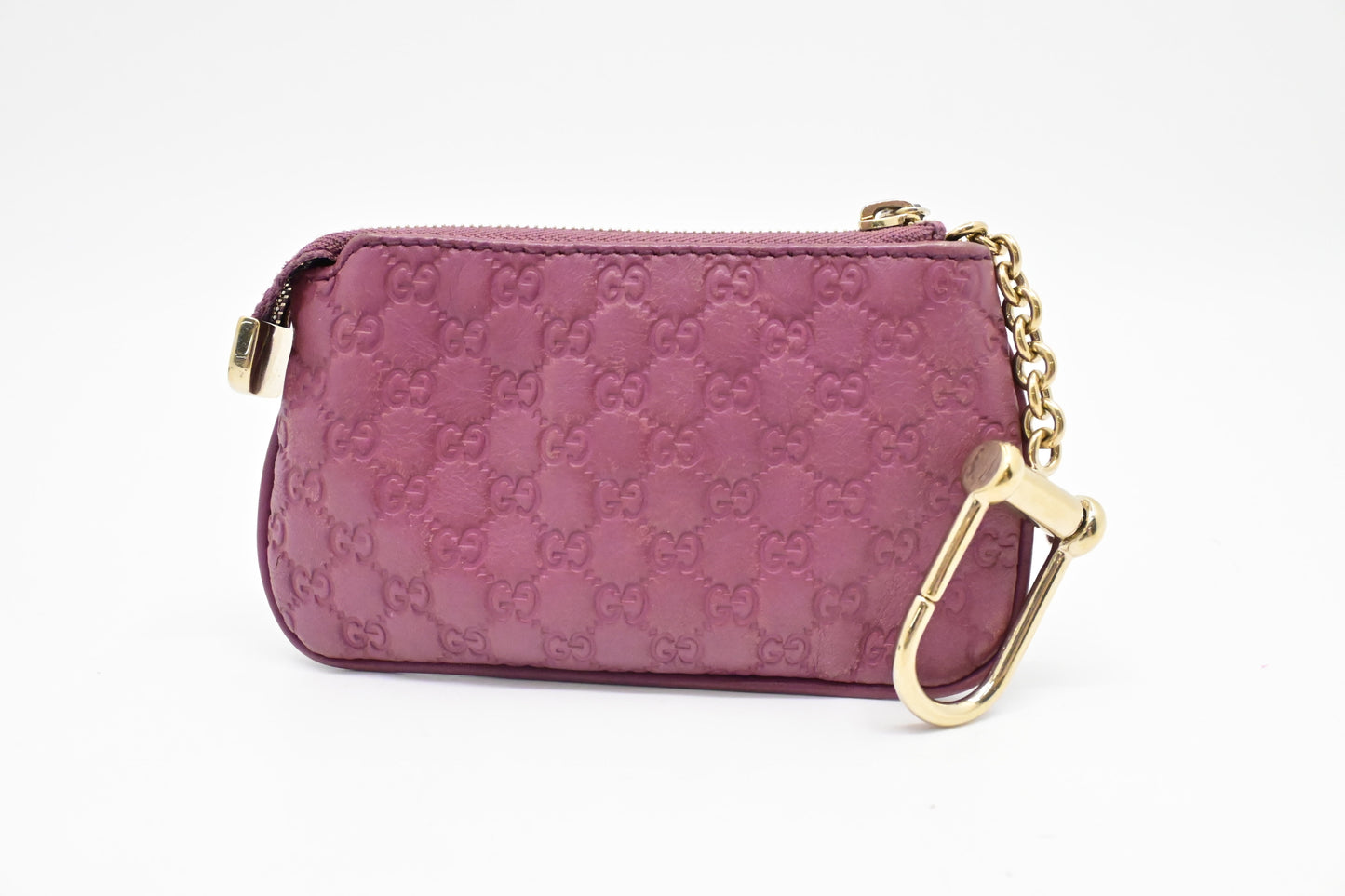 Gucci Key Case In Microssima Handbag Leather Pink Travel Bag