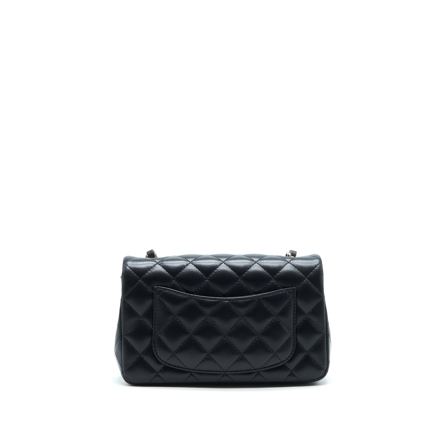 Chanel Rectangular Flap Lambskin LGHW Microchipï¼ Black Shoulder Bag