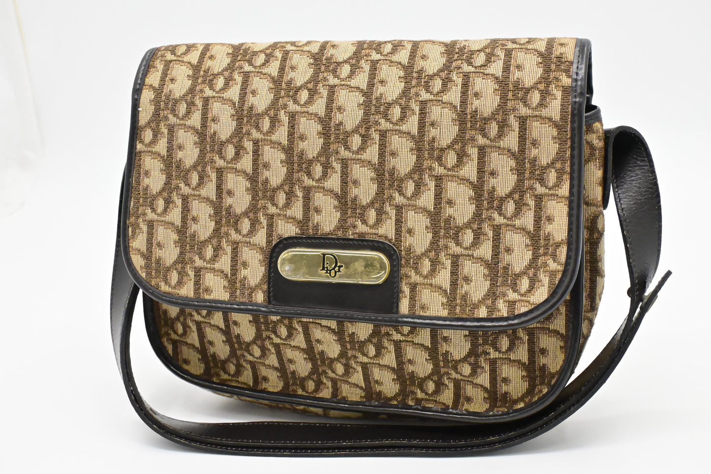 Dior Shoulder Bag In Oblique Canvas Brown
