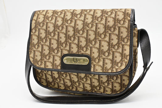 Dior Shoulder Bag In Oblique Canvas Brown