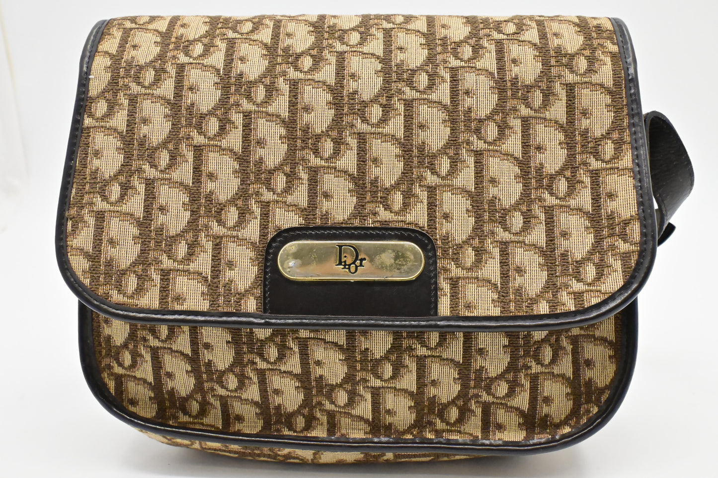 Dior Shoulder Bag In Oblique Canvas Brown