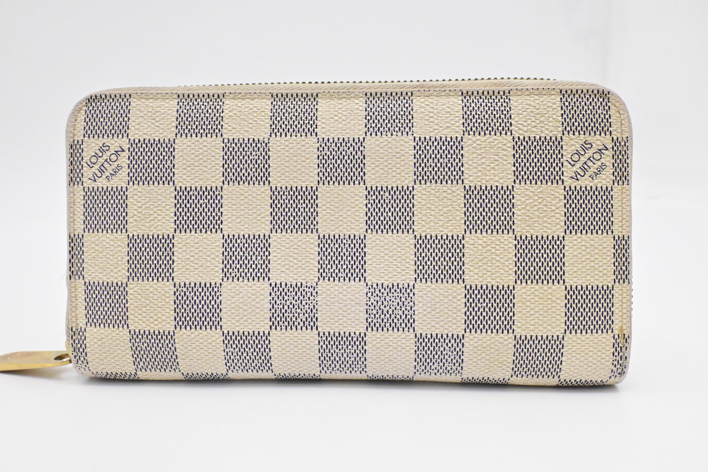 Louis Vuitton Long Zippy Damier Azur Canvas Wallet Case Canvas 2