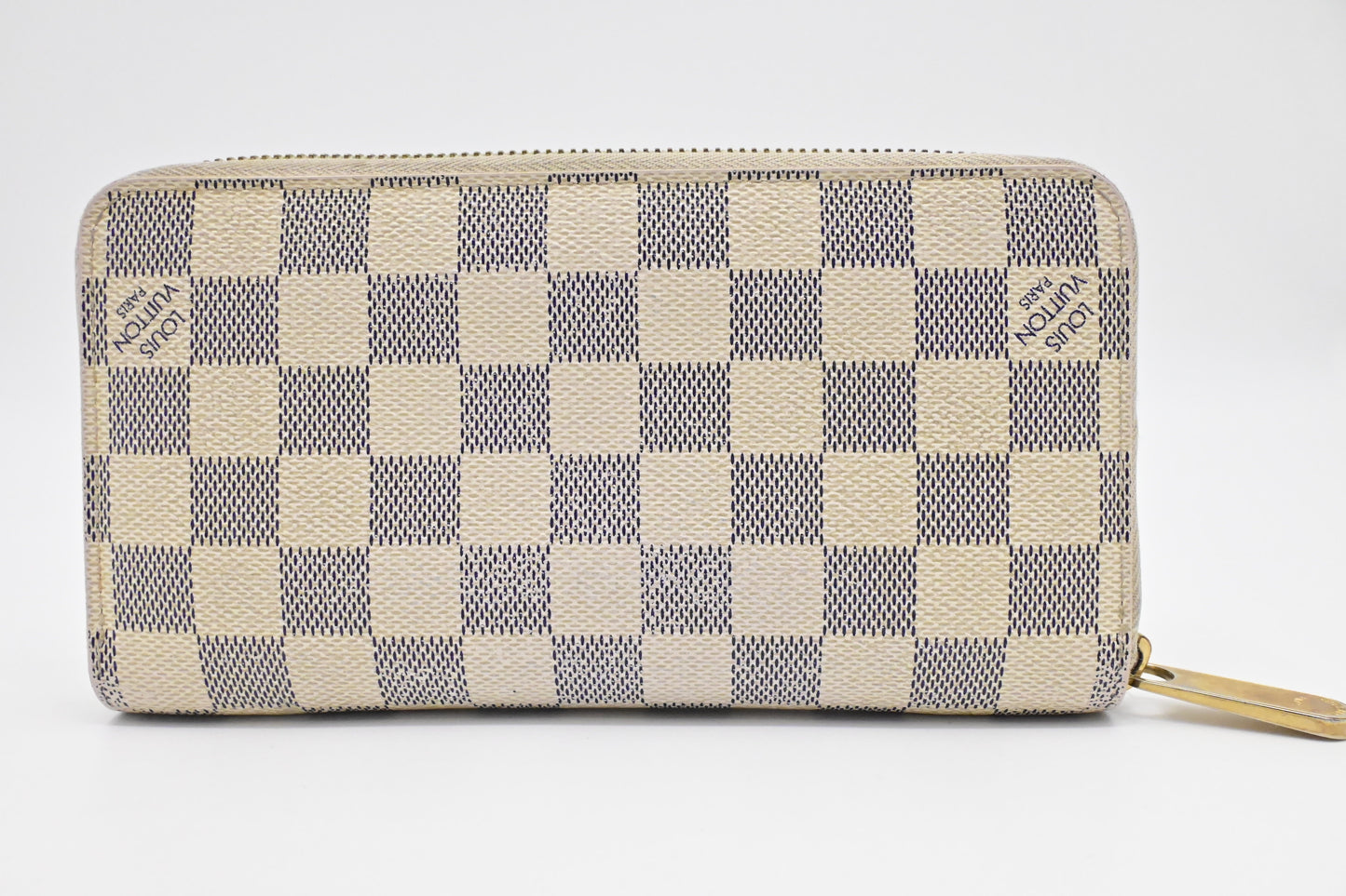 Louis Vuitton Long Zippy Damier Azur Canvas Wallet Case Canvas 2