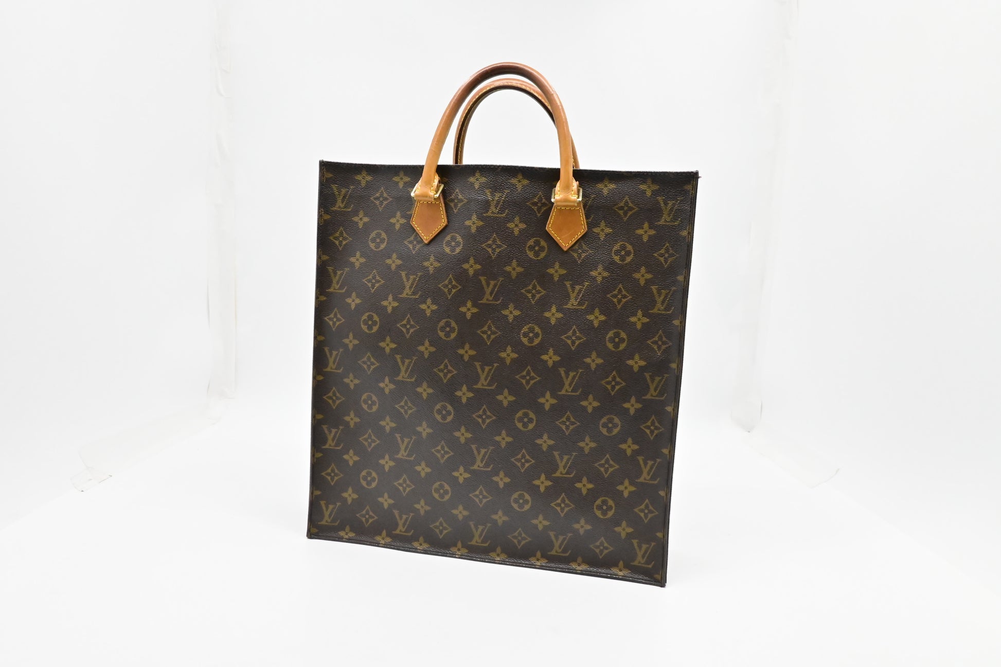 Louis Vuitton Sac Plat Monogram Canvas Handbag Canvas 5