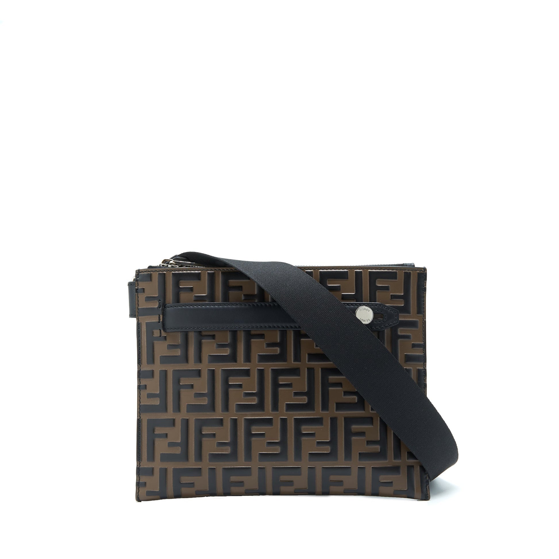 Fendi Messenger Purse Black Brown Mini Messenger Bag
