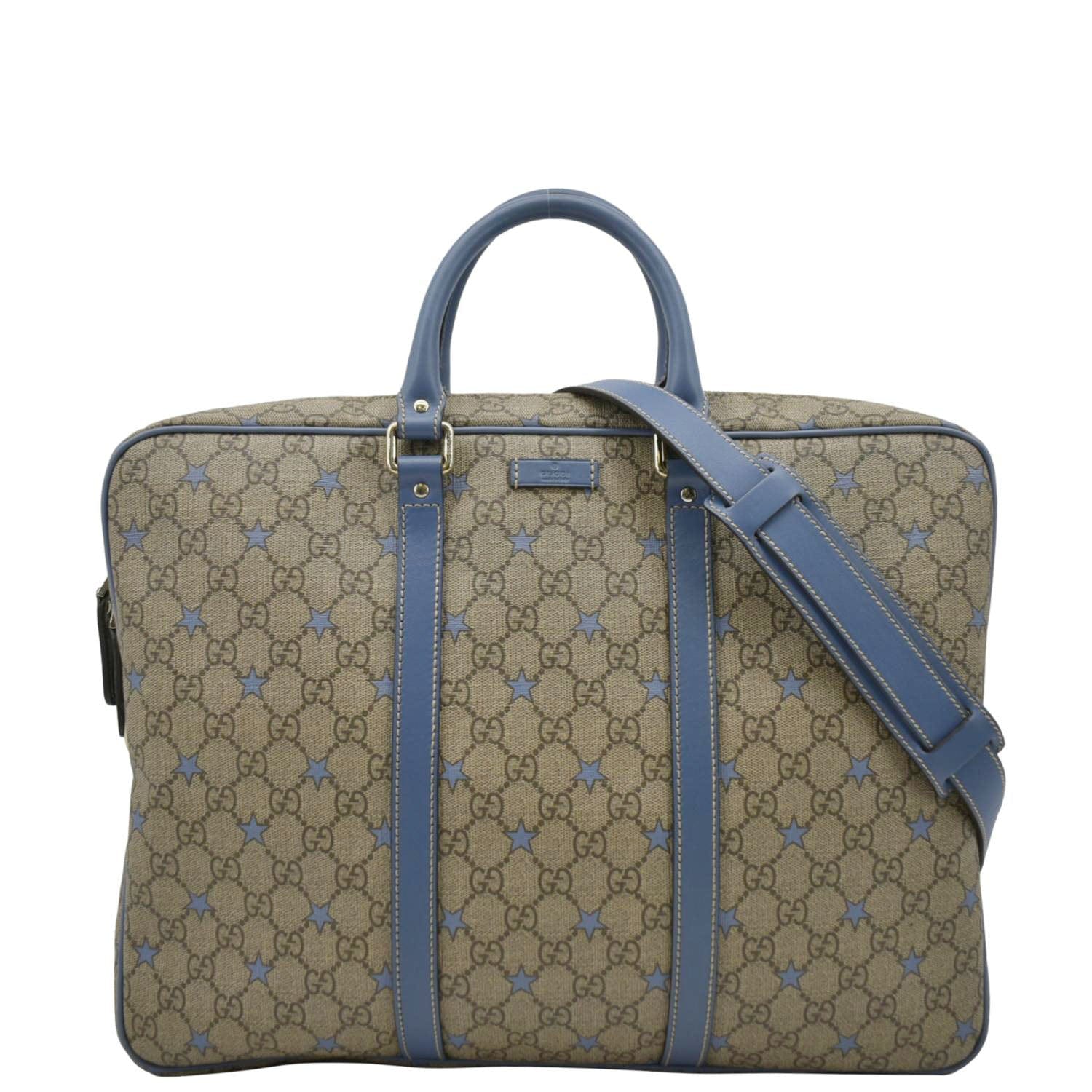 Gucci Supreme Stars Briefcase Bag Beige Travel Bag