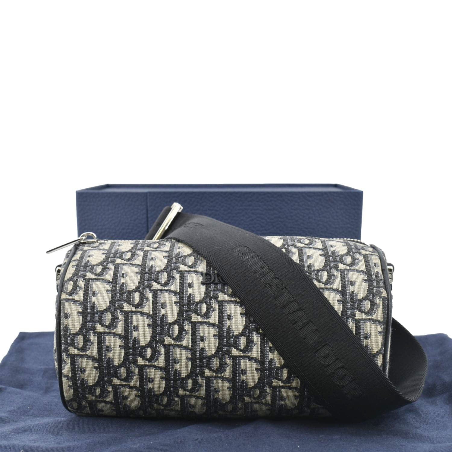 Dior Roller Oblique Messenger Bag Canvas Blue Navy Crossbody Bag