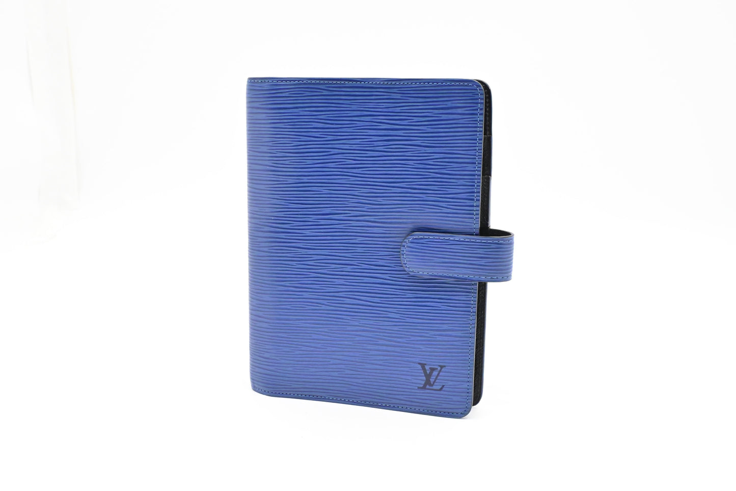 Louis Vuitton Agenda MM Epi Leather Blue Handbag