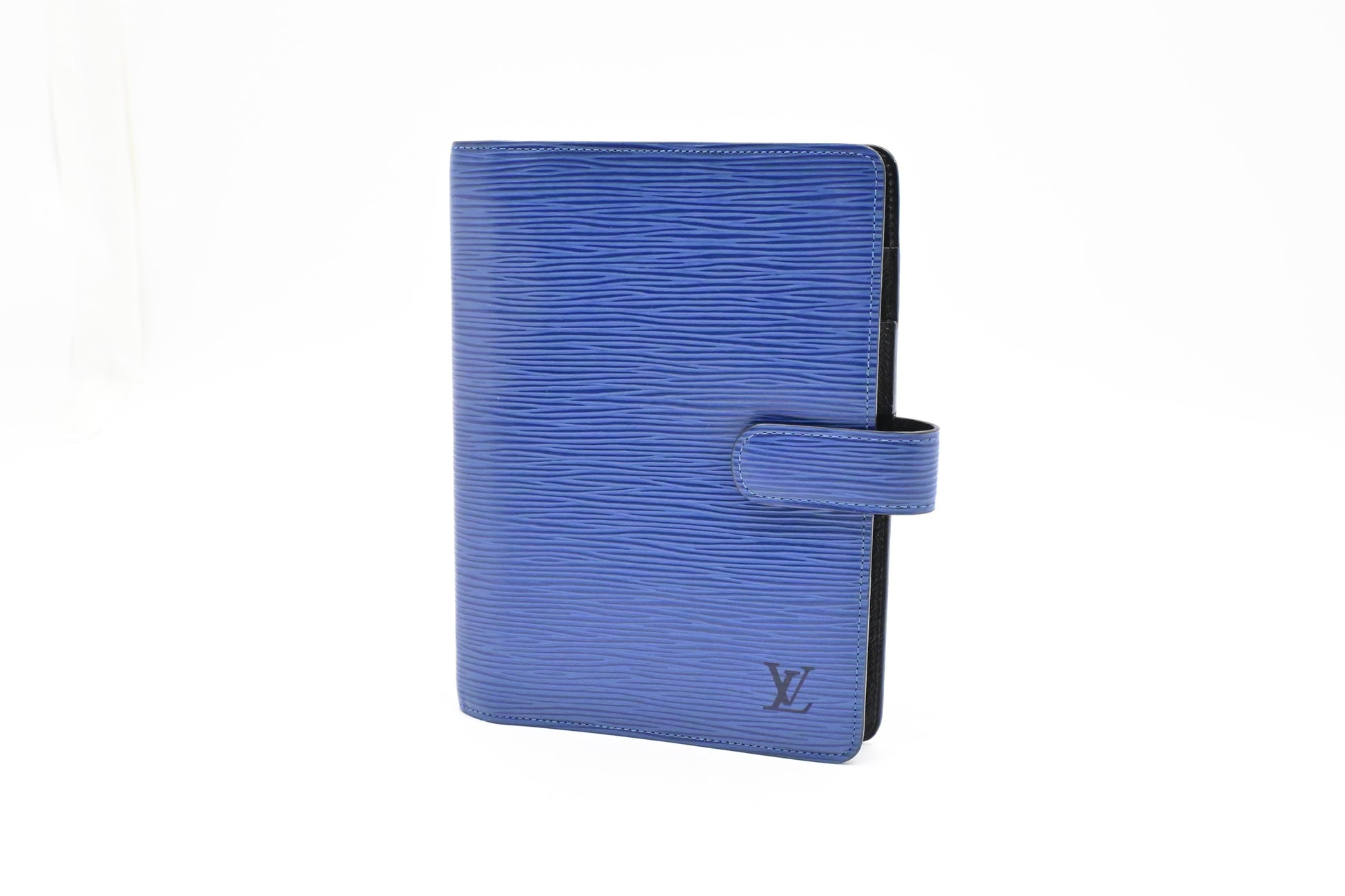 Louis Vuitton Agenda MM Epi Leather Blue Handbag