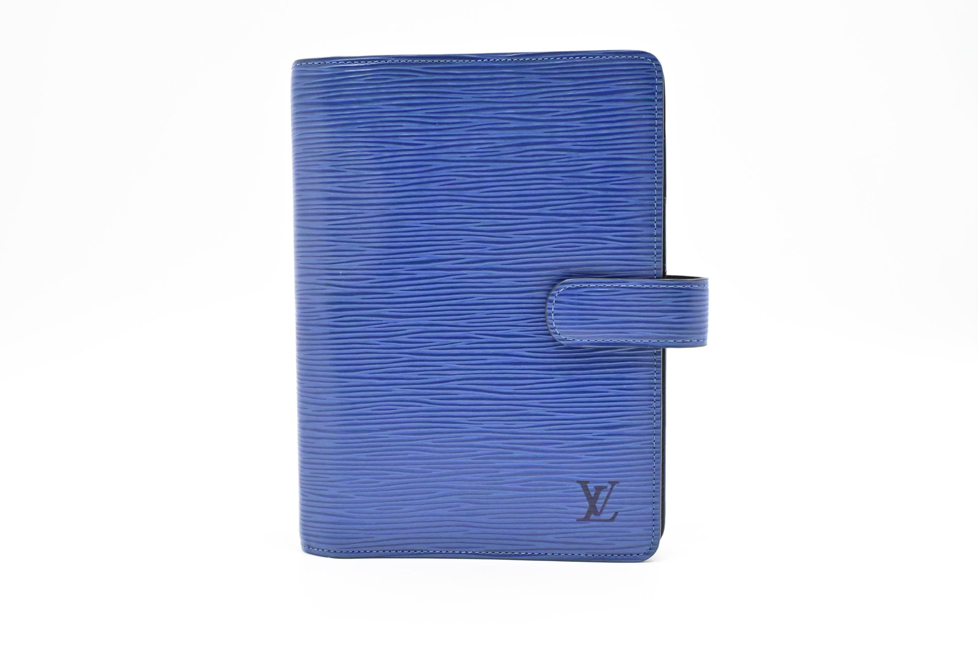 Louis Vuitton Agenda MM Epi Leather Blue Handbag