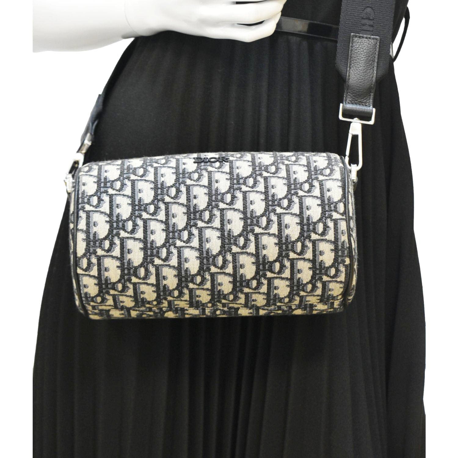 Dior Roller Oblique Messenger Bag Canvas Blue Navy Crossbody Bag
