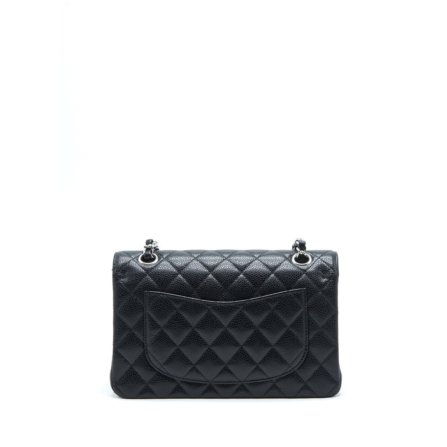 Chanel Classic Flap Caviar SHW Microchip Black Small Shoulder Bag