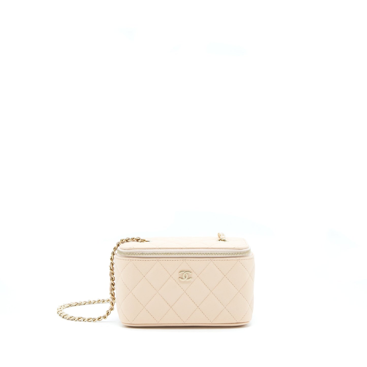 Chanel Long Vanity Caviar Nude LGHW Pink Handbag