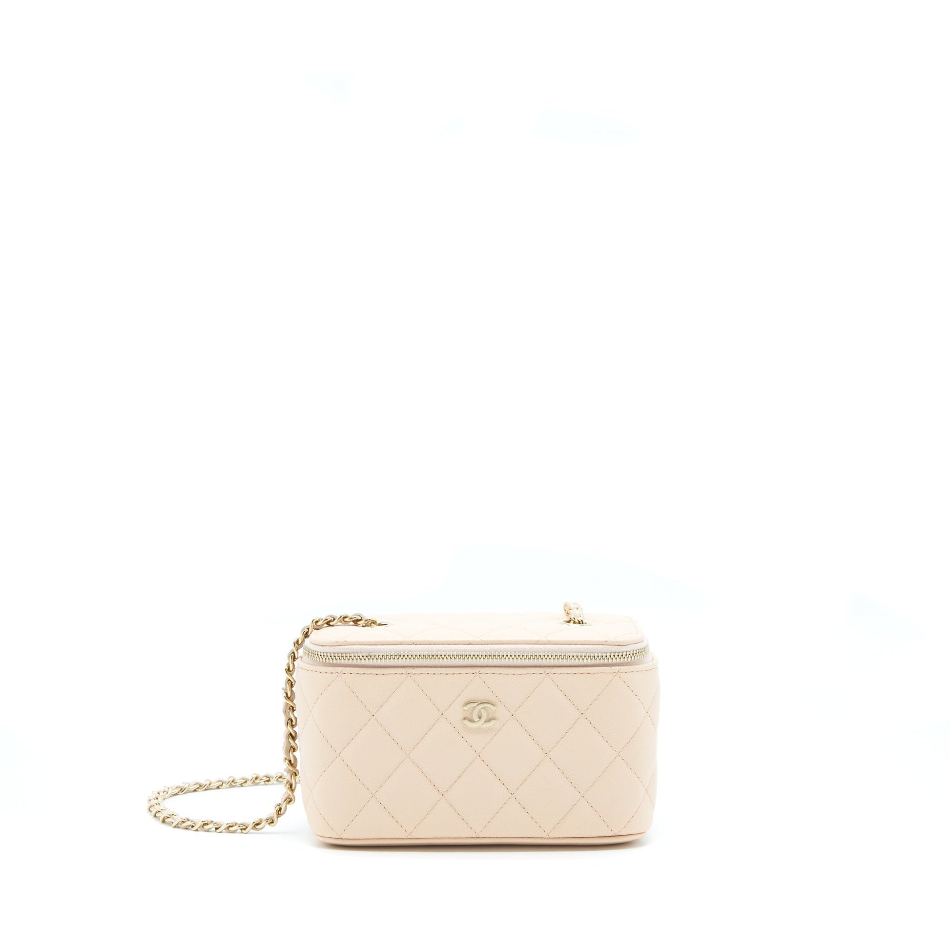 Chanel Long Vanity Caviar Nude LGHW Pink Handbag