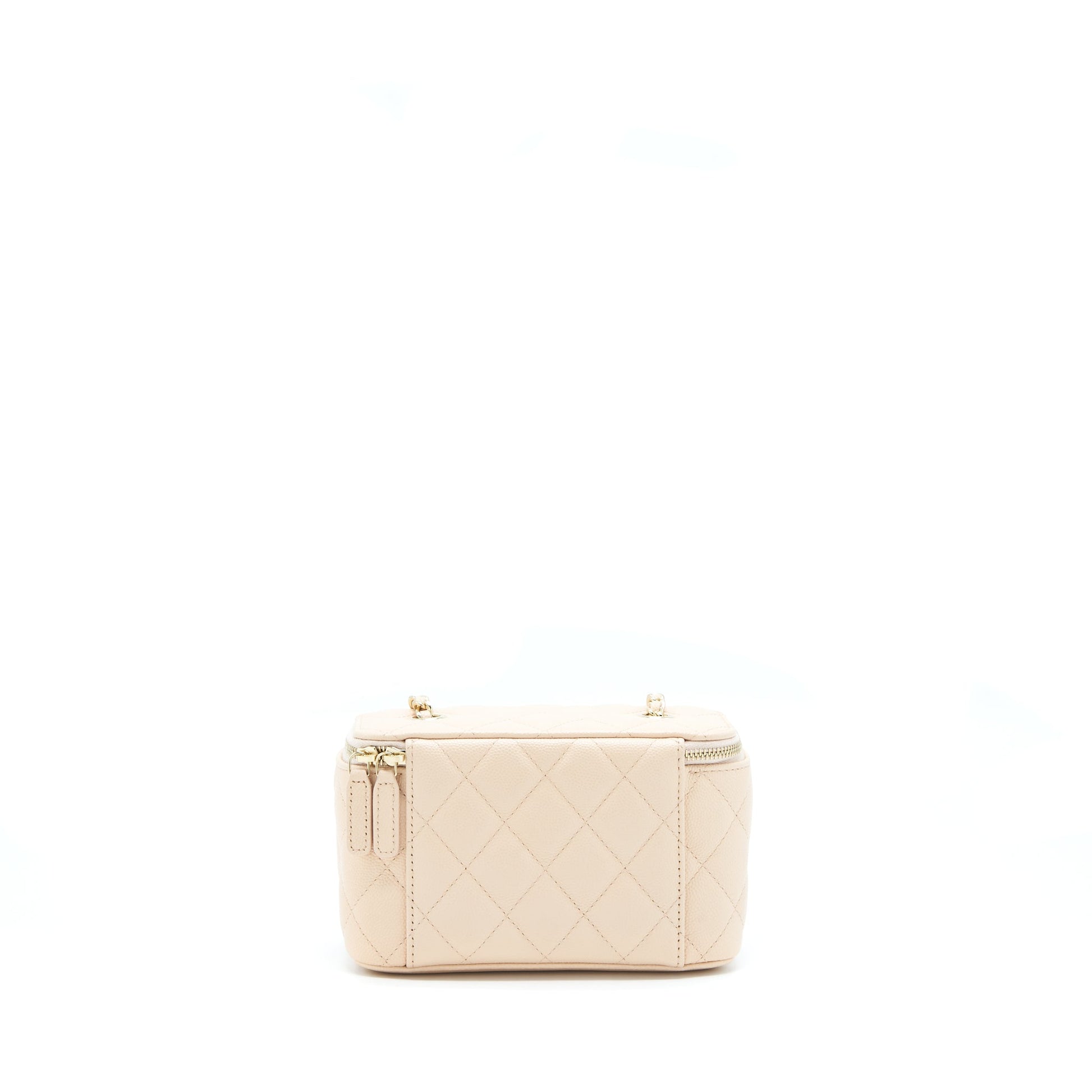 Chanel Long Vanity Caviar Nude LGHW Pink Handbag
