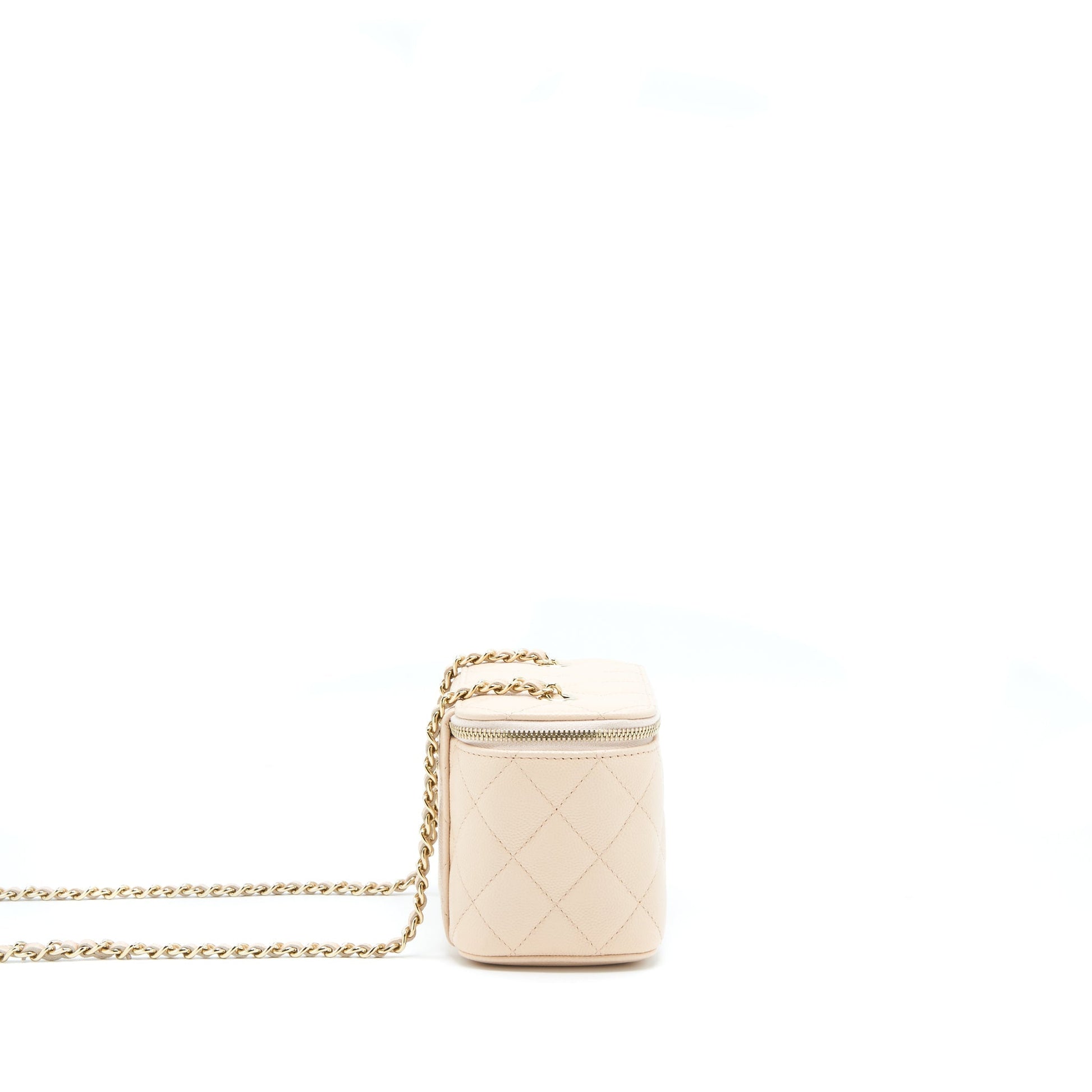 Chanel Long Vanity Caviar Nude LGHW Pink Handbag