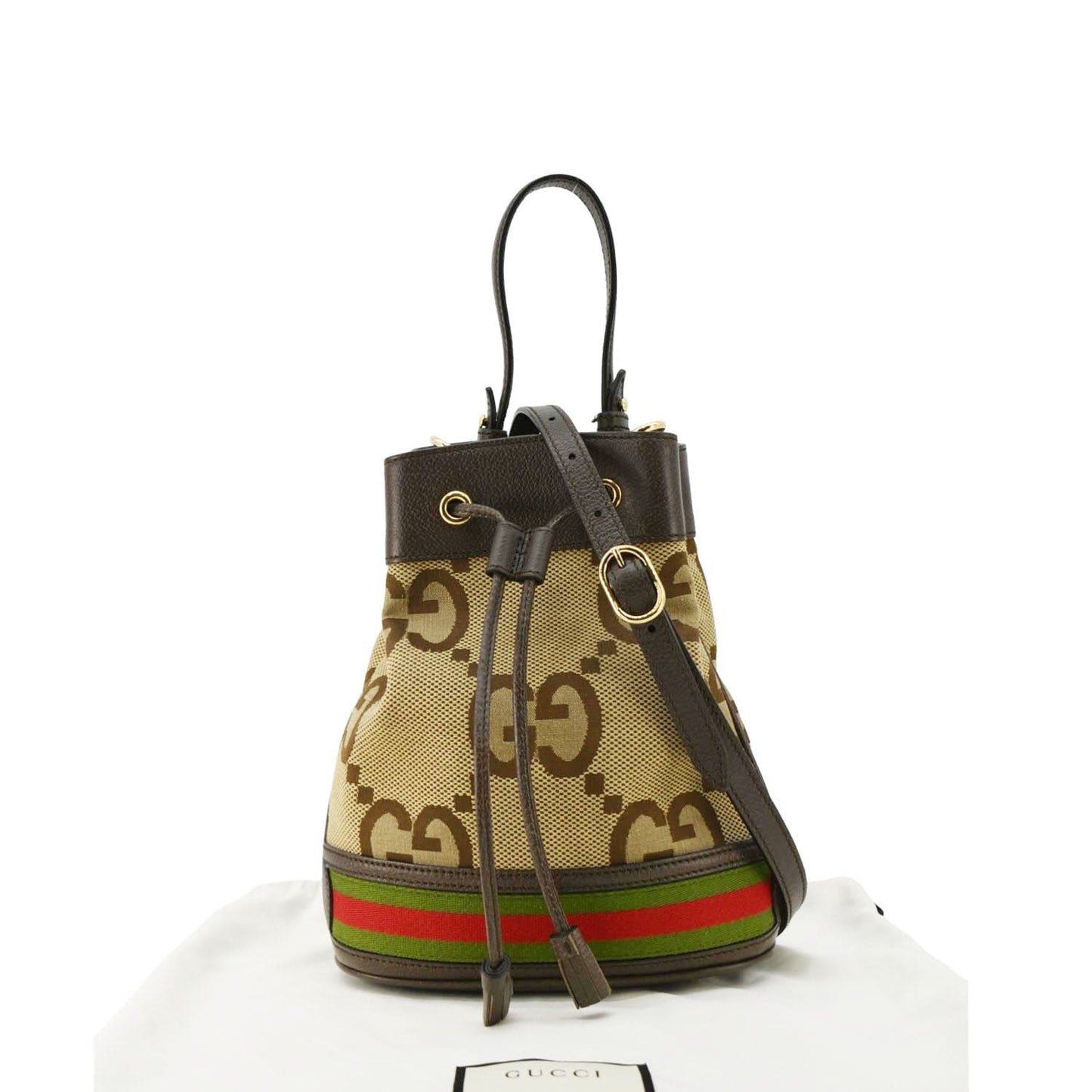 Gucci Ophidia Supreme Bucket Bag Canvas Beige Crossbody Bag