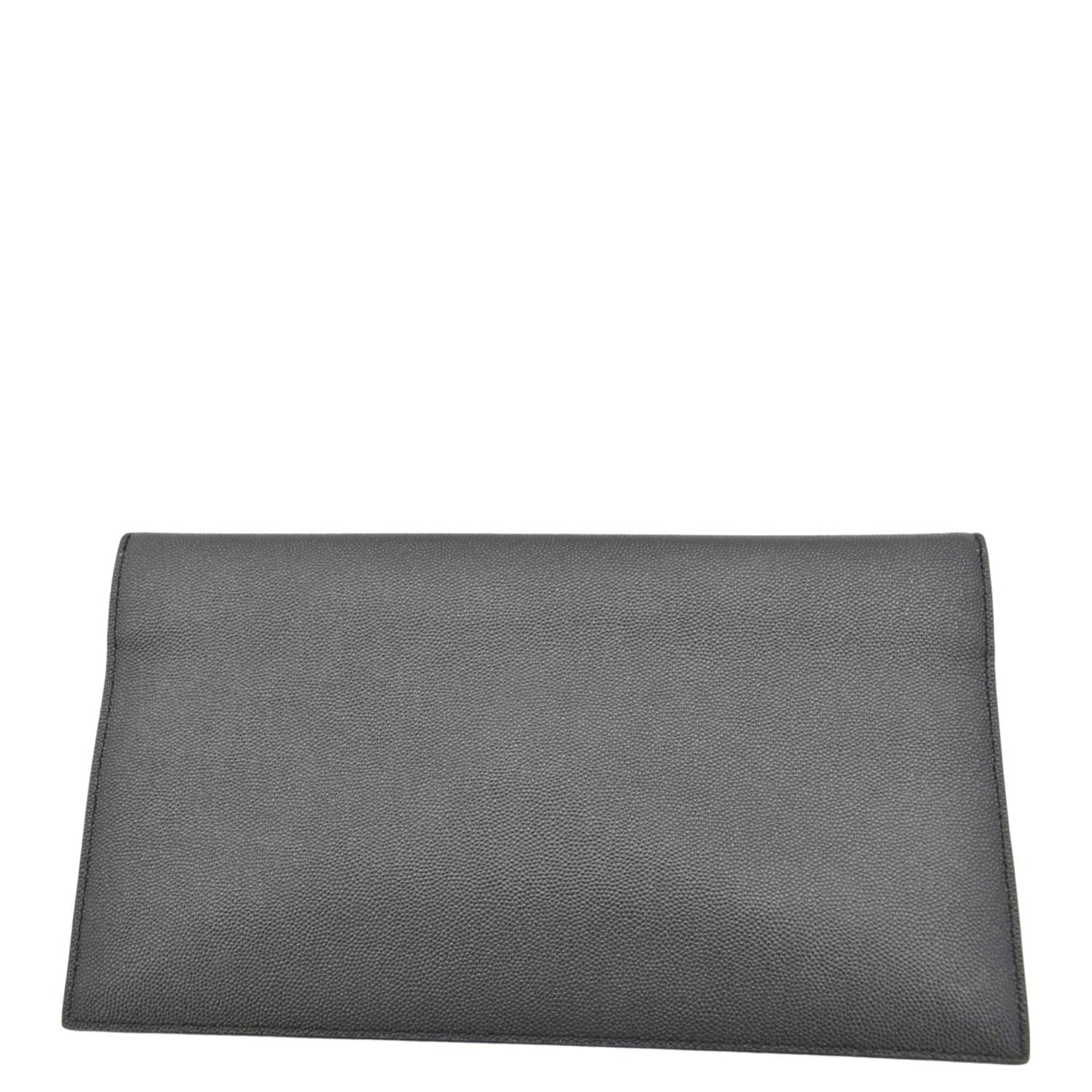 YSL Saint Laurent Yves Uptown Envelope Grain De Poudre Clutch Leather Black Clutch Bag