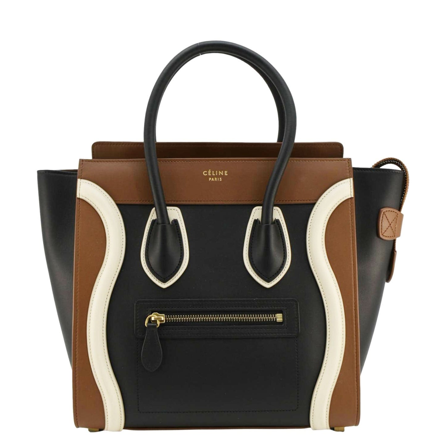 Luggage Smooth Shoulder Bag Tricolor Leather